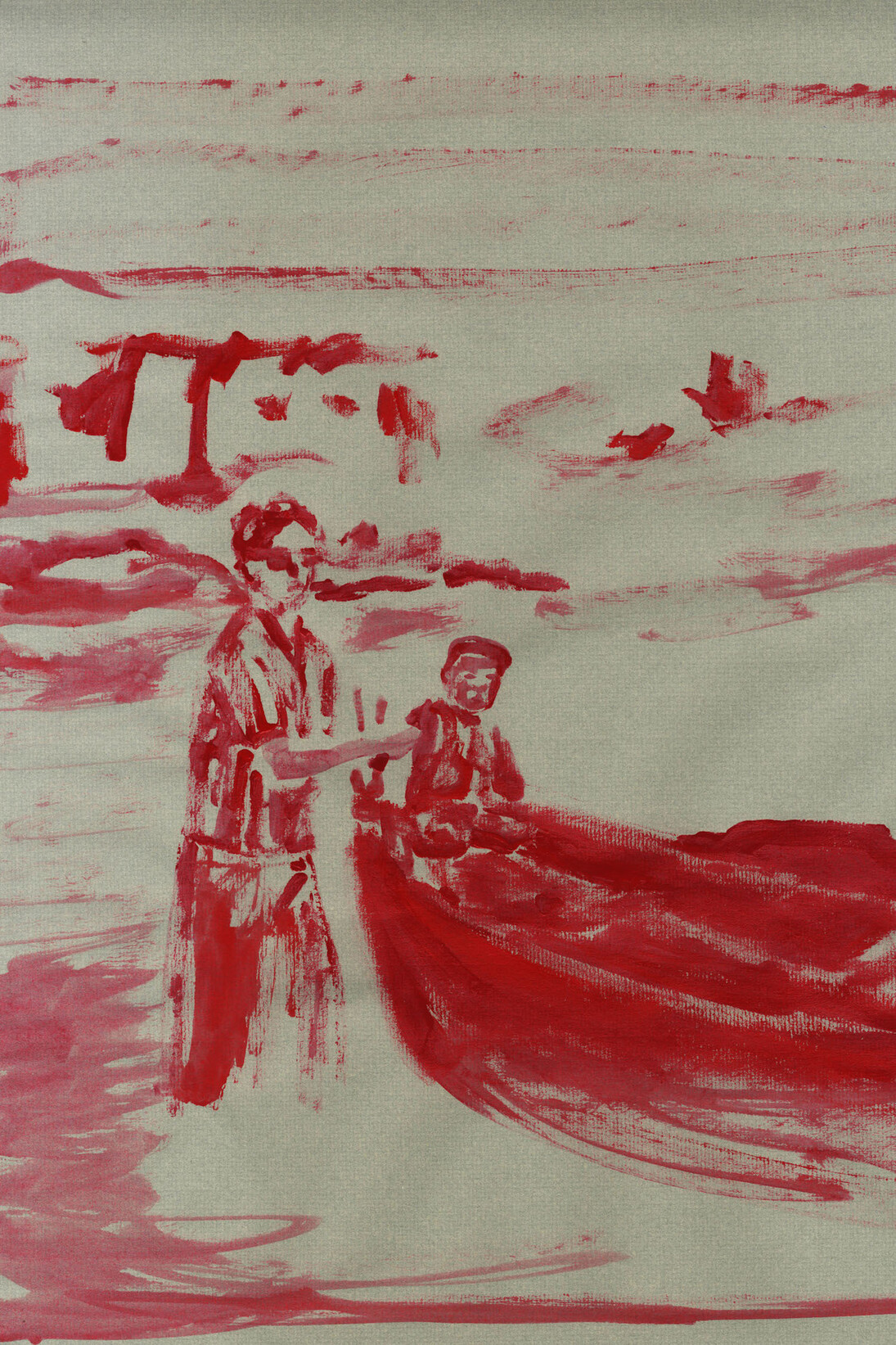 Michael Rotondi, Red, 2017, smalto su carta, 50x40 cm. Courtesy of MAC