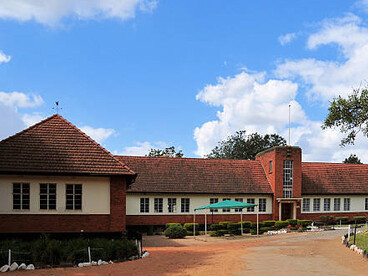 A colonial-period school building in Lusaka, Zambia