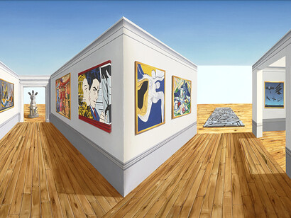 Patrick Hughes, The Scottish Museum of Modern Art (detail). Courtesy of the artist and M.S. Rau Antiques