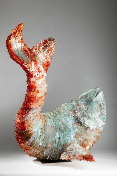 Marta Klonowska, The Fish, 2013, metal, glass + watercolor, Courtesy of the artist