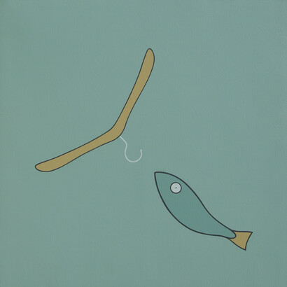 Caccia Massimo, Senza titolo, smalto su tavola, 75 x 75 cm, 2012  