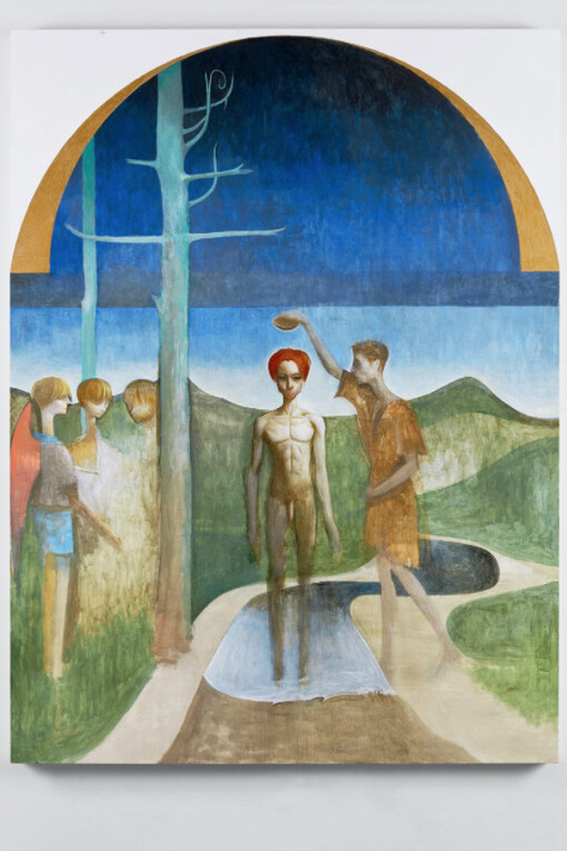 Julien Nguyen, The Baptism, 2018, 101.6 x 76.2 cm, 40 x 30 ins. © Julien Nguyen, courtesy Stuart Shave/Modern Art, London 