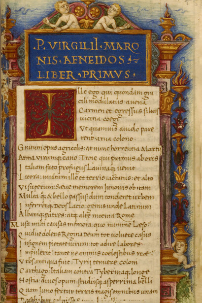 Virgilio, manoscritto del 1470 circa. Il latino classico, di solito, viene studiato sui libri, nelle scuole e nei licei per: aiutare a comprendere la realtà; sviluppare la logica; aiutare a conoscere i propri progenitori (Virgilio, Cicerone, Plauto, ecc.)