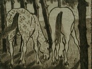 Felix Pissarro, Two Horses Grazing under the trees