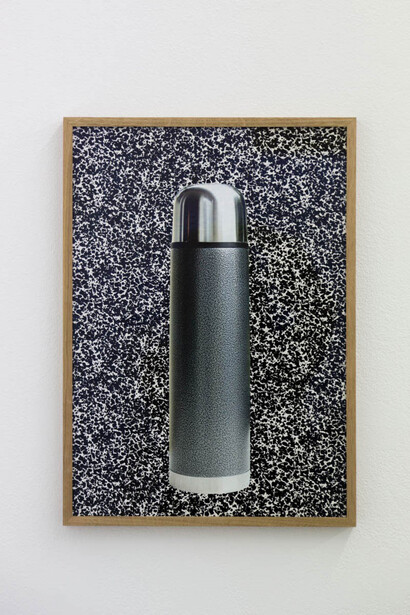 Marte Eknæs, Arranged for Effect (2D) I, 2012, Sticker on Agate marble paper, 42 x 29.7 cm