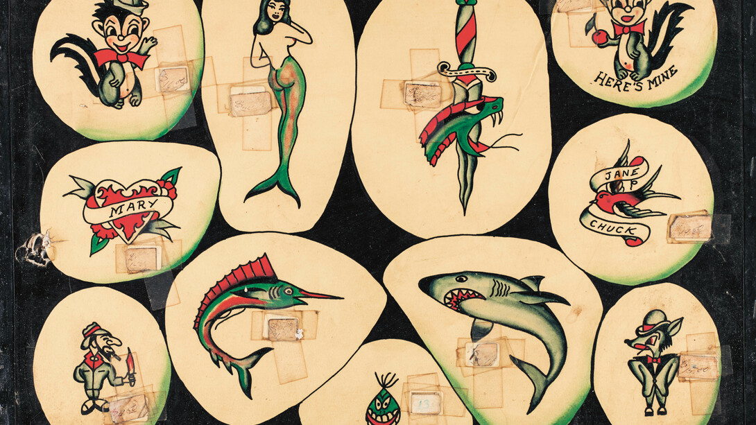 Artwork from 'Vintage Flash Tattoo: 100 Years of Traditional Tattoos from the Collection of Jonathan Shaw', published by powerHouse Books