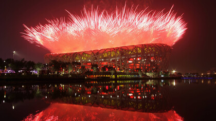 Estadio Nacional de Pekín, China, obra de los arquitectos Herzog y de Meuron