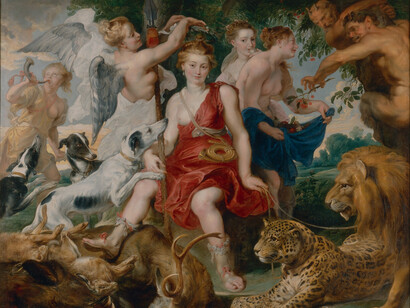 Rubens; Coronación de Diana, 1620 (detalle)