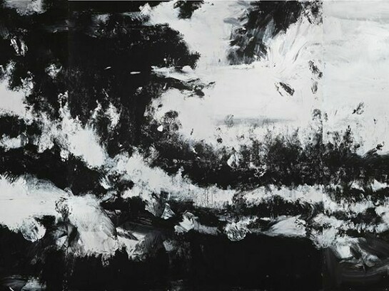 John Virtue (b. 1947), No. 12, 2011-2013, Acrylic on canvas, 2438.4 x 6400.8 mm