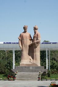 Monument to Alisher Navoi and Jami Abdurakhman in Samarkand, Uzbekistan
