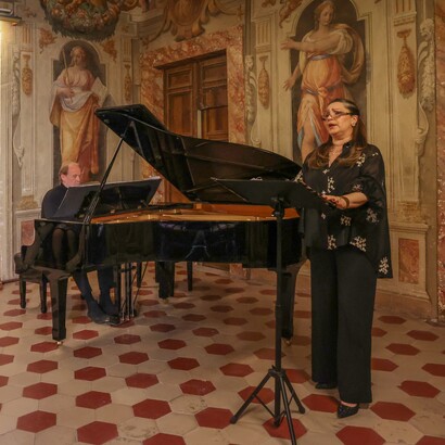 Italia, Frascati, Villa Sora, Salone delle Muse, il Soprano Barbara Frittoli, ph. Angelo Larocca