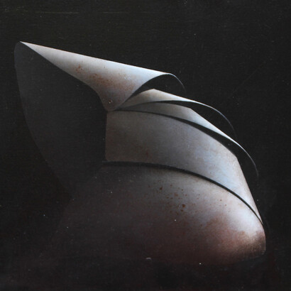 Angelo Davoli, Struttura, 2012, olio su tela, 30 x 30 cm