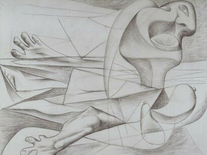 Pablo Picasso (Pablo Ruiz Picasso), La nageuse (The Swimmer), 1934 (June 5th, Rue La Boétie, Paris). Courtesy of Museo Reina Sofía