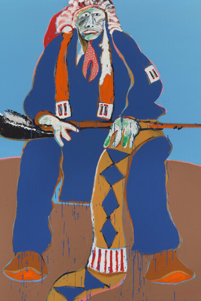 Fritz Scholder, Sitting indian, 1972. Courtesy of Garth Greenan Gallery