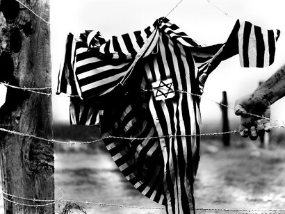 Barbed wire and the shirt of a deported jew