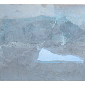 SoHyun Bae, Untitled, 2015, Rice paper and pure pigment on canvas, 39 1/2 x 59 inches