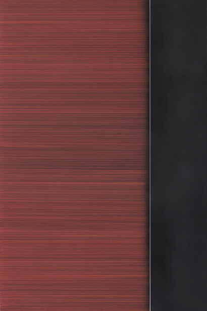 Peter Peri, Skull theory, 2014, Marker pen and spray paint on linen, 175 x 115 cm