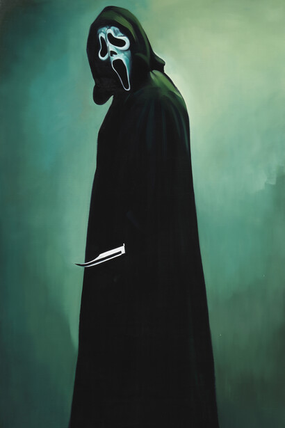 Sam McKinniss, Ghostface, 2024. Courtesy of David Kordansky Gallery 