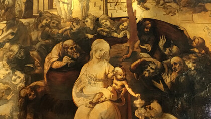 Leonardo, Adorazione dei Magi, Firenze Uffizi, particolare