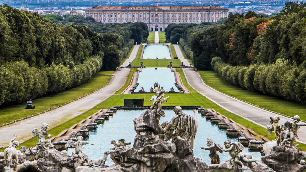 Vista de los jardines del Palacio Real de Caserta