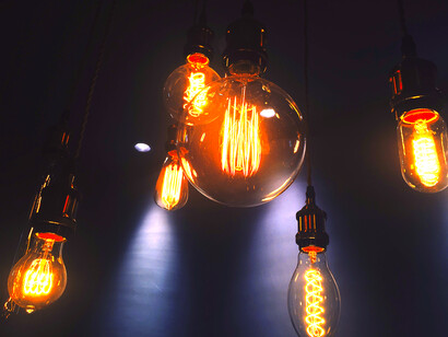 Light bulbs emit energy and electricity 