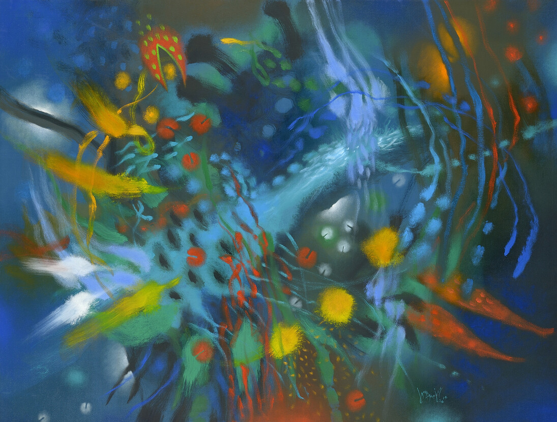 Carlos Jacanamijoy, Hora de cosechar, 94 x 124 cm, 2014