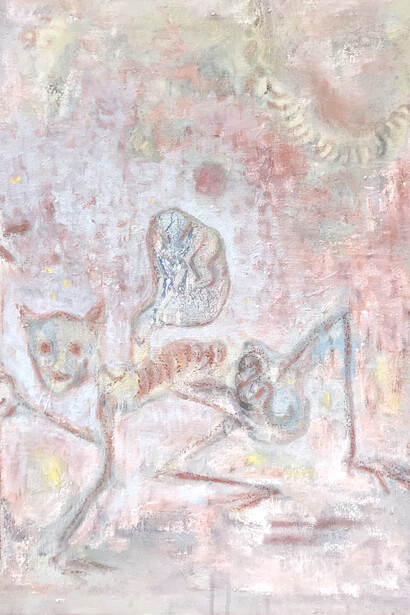 Jim Thorell. "Tragic dope fiend" 2018, oil on canvas, detail