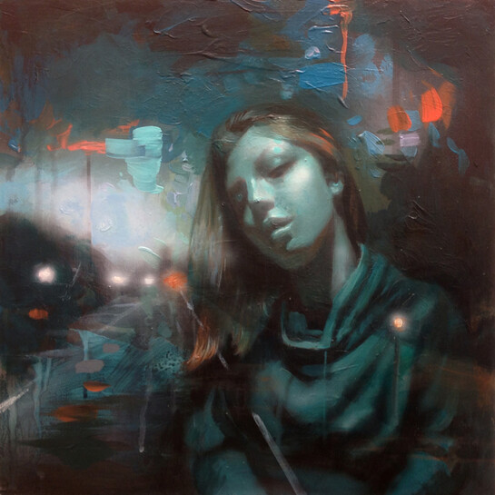 Margaret Morrison, Sleepwalker, 2014, Acrylic on wood, 12 x 12 inches; 30.5 x 30.5 cm, Signed LL
