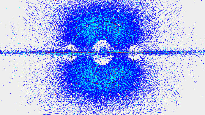 L'immagine rappresenta alcuni numeri algebrici nel piano complesso. Il cerchio unitario è rappresentato dai punti neri. I colori degli altri punti rappresentano il grado del numero algebrico (verde = 1°, rosso = 2°, ciano = 3°, blu = 4°)
