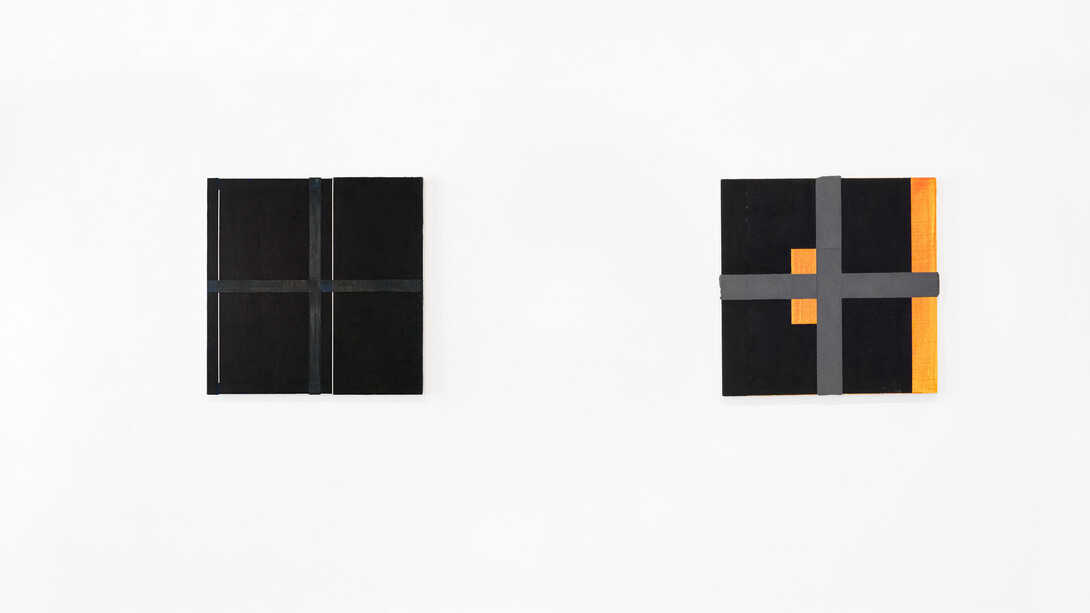 Installation view „Harvey Quaytman, Fool's Gold – Pirate. Paintings from the Eighties“, Galerie Nordenhake Berlin June 8-July 27, 2019; Courtesy Galerie Nordenhake Berlin / Stockholm / Mexico City; Photo: Gerhard Kassner
