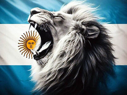 An example of the AI images Milei shares on the Internet, with a lion as a common motif