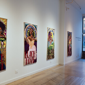 Simone Elizabeth Saunders, Unearthing Unicorns installation shot at Claire Oliver Gallery. Courtesy of Claire Oliver Gallery