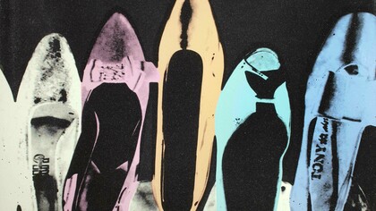 Andy Warhol, Shoes, 1980, sprint with diamond dust on Arches Aquarelle paper, cm. 102,2 x 151,1.  
Courtesy Galleria d'Arte Maggiore g.a.m., Bologna/Milan
