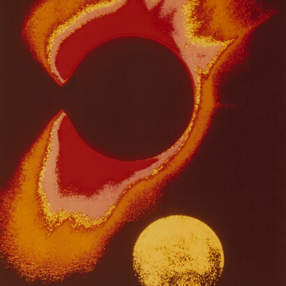 NASA, Skylab, "Coronagraph of the Sun", 1973/74, c-print, 24,6 (25,7) x 19,4 (20,2) cm, Courtesy: Daniel Blau Munich/London © Nasa