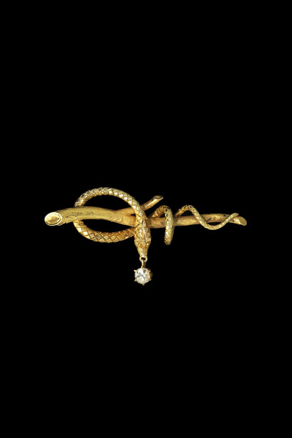 Serpent Pin, circa 1860. Designer unknown. Photo by John Bigelow Taylor.