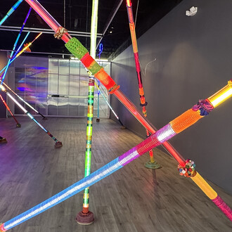 Adriana Herrera, Algorithmic fibers - Between there and when, exhibition view. Courtesy of Diana Lowenstein Gallery 