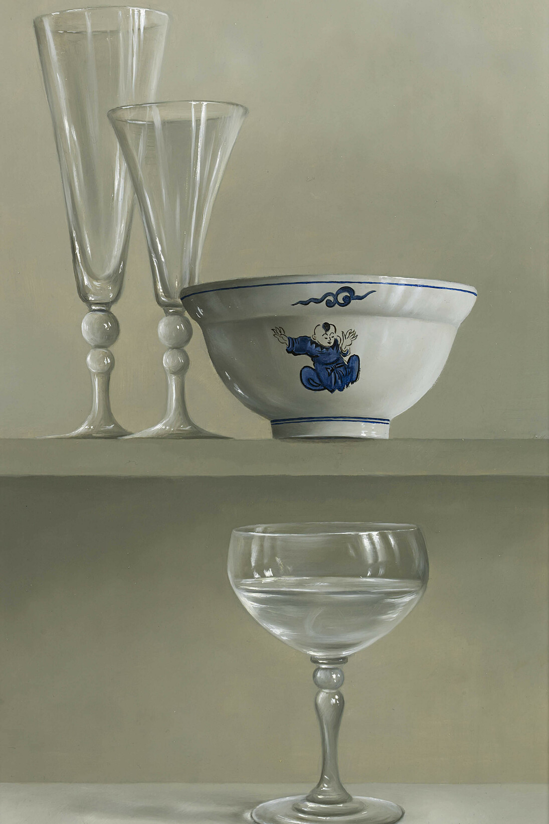 Johan De Fre, 2.	The Leap of Faith, oil on panel, 20 x 12 ins (51 x 30 cms)