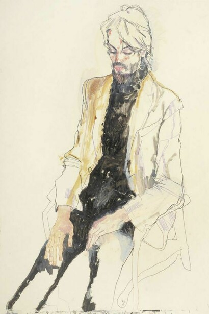 Howard Tangye, Juan Jacinto, mixed media on pergamenata paper, 100 cm x 70cm, 2013