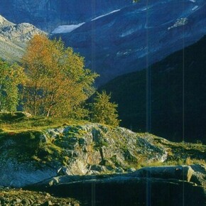 Kerr McIlwraith, Scandinavian Collage 2, 2013
Collage and 24ct gold leaf on paper, 59 x 84cm