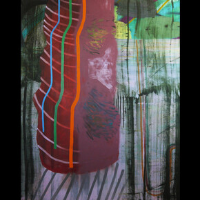 Becky Yazdan, The Best Laid Plans, 60x48 inches, mixed media on linen, 2023. Courtesy of the artist and Frosch&Co