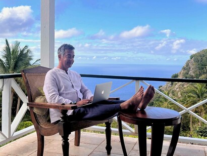 
The view from Remy's room at Juliana’s Hotel on the Island of Saba in the Caribbean