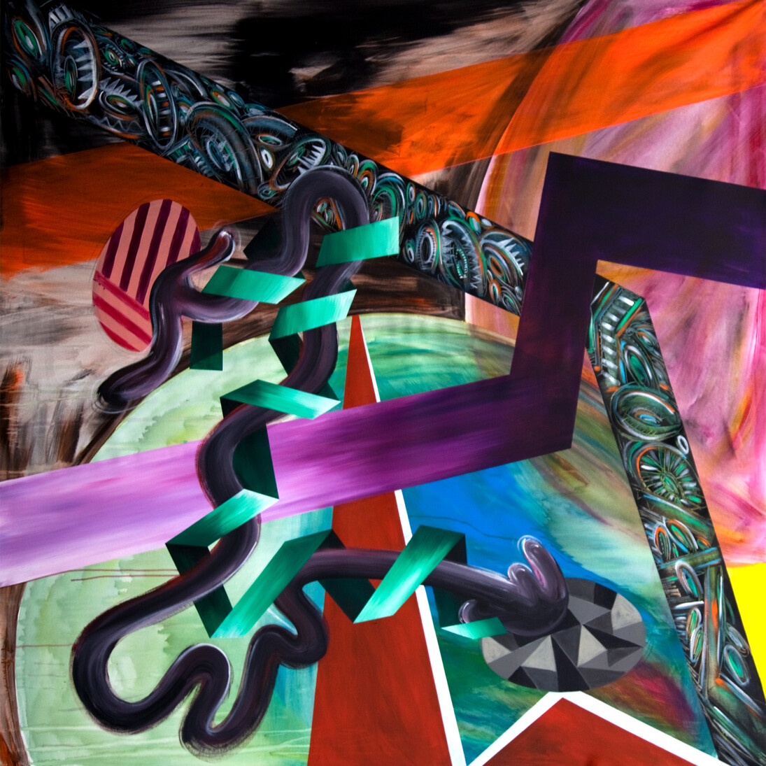 Athier, Push and Pull 8, 2013, Acrylic on canvas, 220 x 200 cm