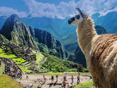 Turistas en Machu Picchu, Perú