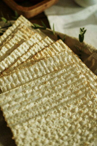 Flat, plain, and yet full of history: matzah on the table