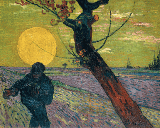 Vincent Van Gogh, Le semeur, soleil couchant, 1888, huile sur toile, 73 x 92 cm. Fondation Collection E.G. Bührle, Zurich  photo SIK-ISEA, Zurich (J.-P. Kuhn)