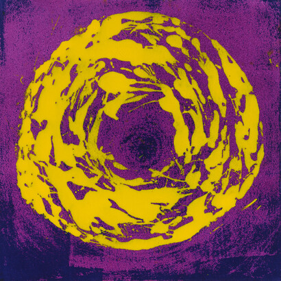 Marylyn Dintenfass, Oculus 4, Oil on paper, 15 x 15 inches