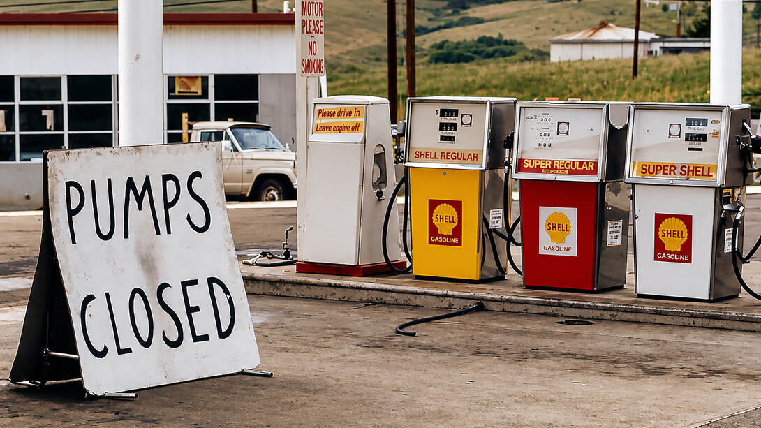 As fuel shortages deepened, empty pumps and closed stations became symbols of a nation brought to a standstill