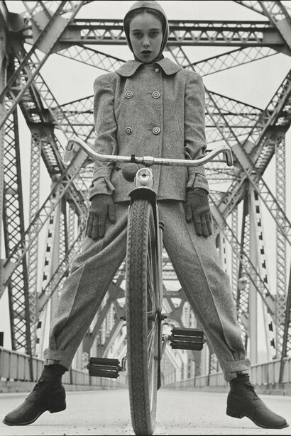 Hermann Landshoff - "Model Beth Wilson at Rip Van Winkle Bridge spanning the Hudson River"