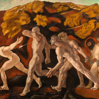 Anselmo Bucci, I maschi (detail), 1911-1924. Courtesy of Mart