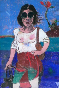 Richard Merkin, Joan Didion, 40 x 30 inches, oil on paper